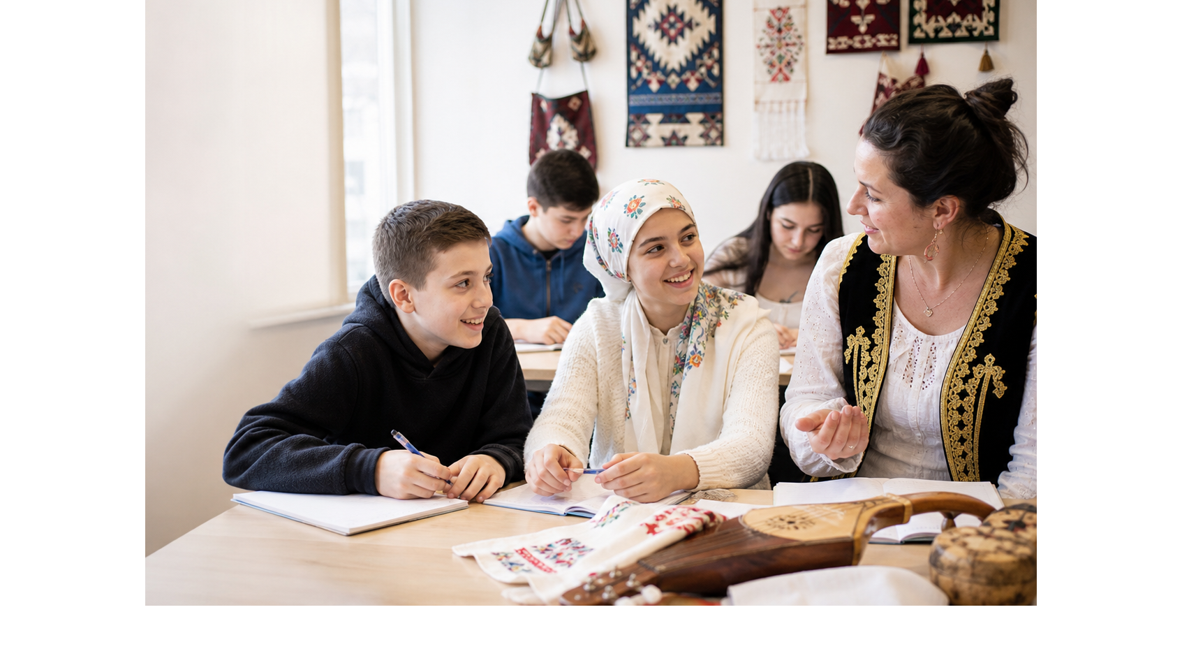 Students learning Bosnian language and cultural arts